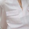 Bluse Schnittmuster Sydney mit Brusttaschen Detail